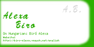 alexa biro business card
